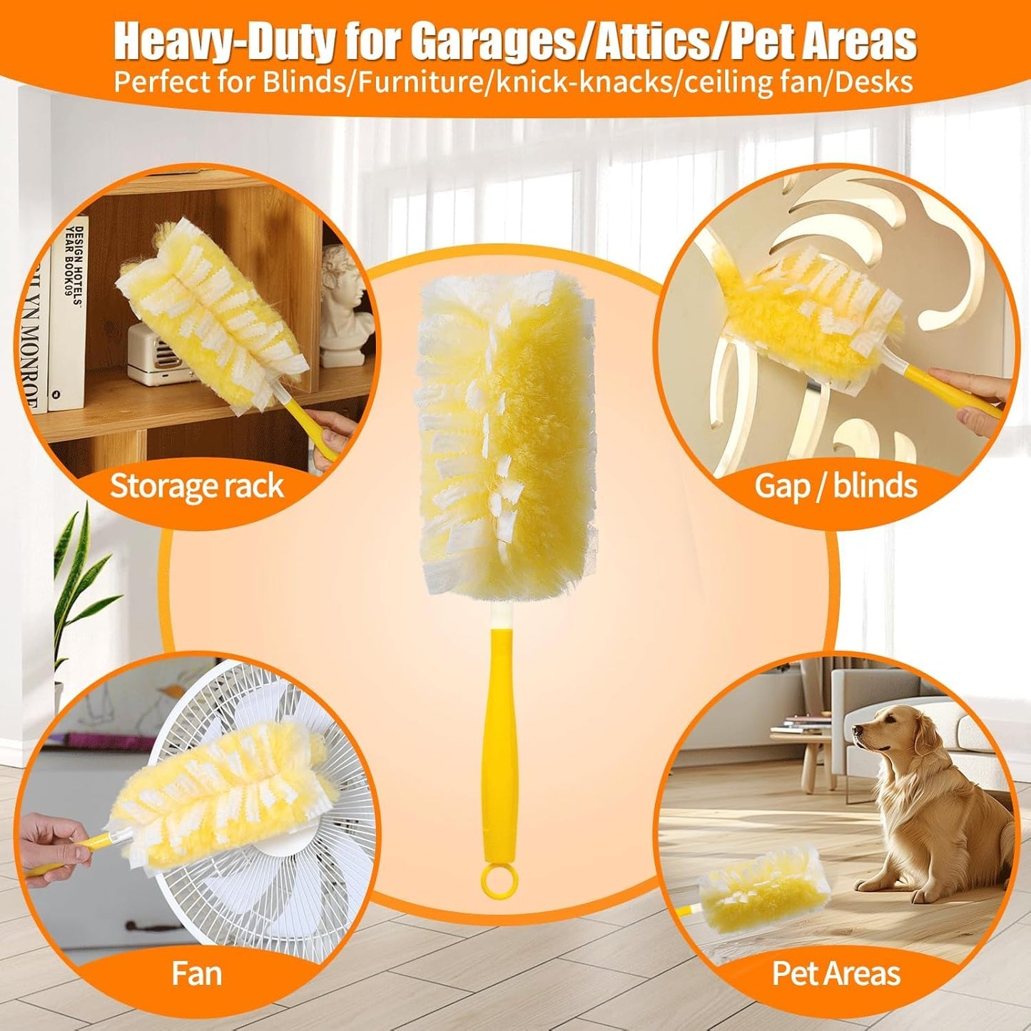 36 Pack Disposable Duster Refills for Swiffer,360°Heavy Duty Microfiber Duster Kit with 1 Handle,Multi-Surface Duster Refills for Furniture, Blinds, Ceiling Fans Cleaning 🍁 All In One Marketplace Canada