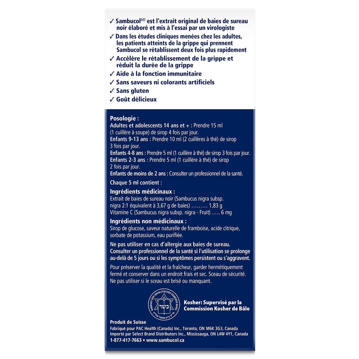 Sambucol Black Elderberry Anti-Viral Flu Care | Quickly Relieves Cold & Flu Symptoms | Immune Support & Antioxidant | Ideal for Families | Syrup, 230 mL, blue 🍁 All In One Marketplace Canada