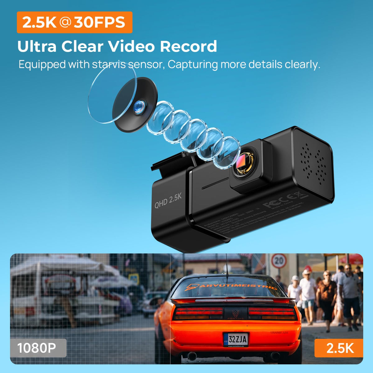 Dash Cam Front 1440P Dashcam with 32G SD Card, Dash Camera for Cars, Mini Dashcams with App,WiFi, Night Vision, G-Sensor, Loop Recording, 24H Parking Mode, Support 256GB Max 🍁 All In One Marketplace Canada