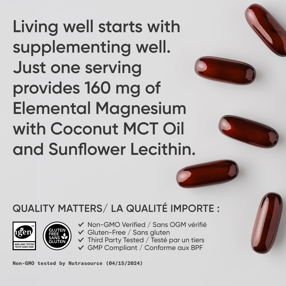 Sports Research® Magnesium Glycinate - Supports Bone Development & Muscle Function | 160mg of Chelated Elemental Magnesium w/Coconut MCT Oil | Non-GMO, Gluten & Soy Free - Liquid Softgels | 60 Count 🍁 All In One Marketplace Canada