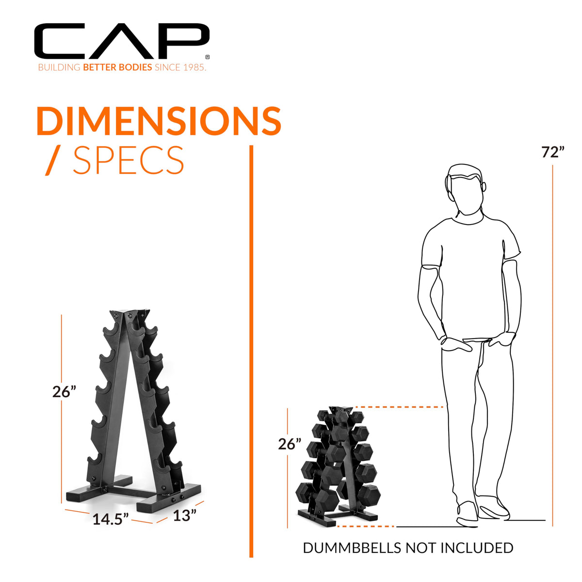 CAP Barbell A-Frame Dumbbell Hand Weight Vertical Storage Rack - Carbon 🍁 All In One Marketplace Canada