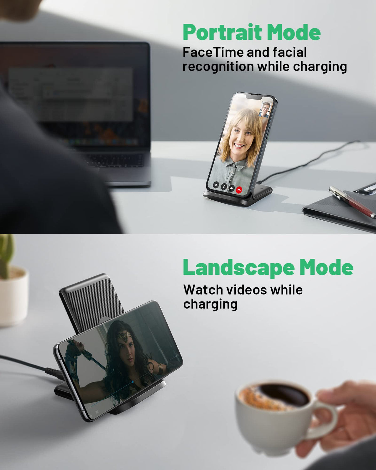 Wireless Charger, INIU [2 Pack] 15W Fast Wireless Charging Stand, Wireless Charging Station with Sleep-Friendly Adaptive Light for iPhone 17 16 15 14 13 12 Pro Max Samsung Galaxy S23 S22 🍁 All In One Marketplace Canada