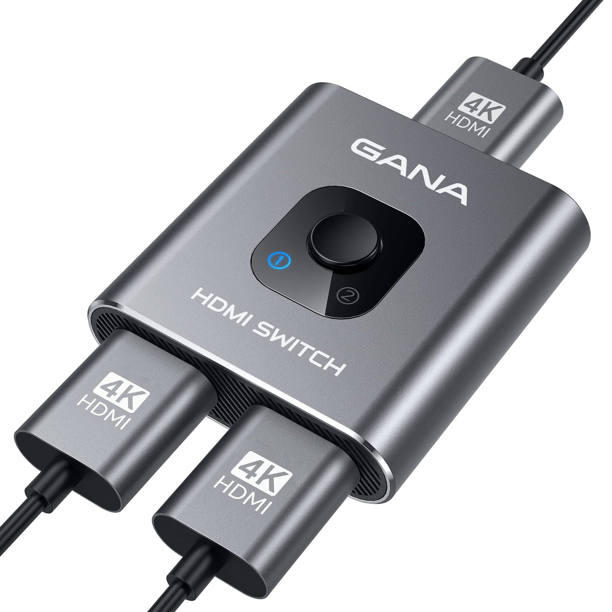 HDMI Switch 4K HDMI Splitter - Gana Prime Aluminum Bi-Directional HDMI Switcher 1 in 2 Out (Single Display) or 2 Input 1 Output, Supports 4K 3D HD 1080P for Xbox PS4 Roku HDTV etc. （Grey… 🍁 All In One Marketplace Canada