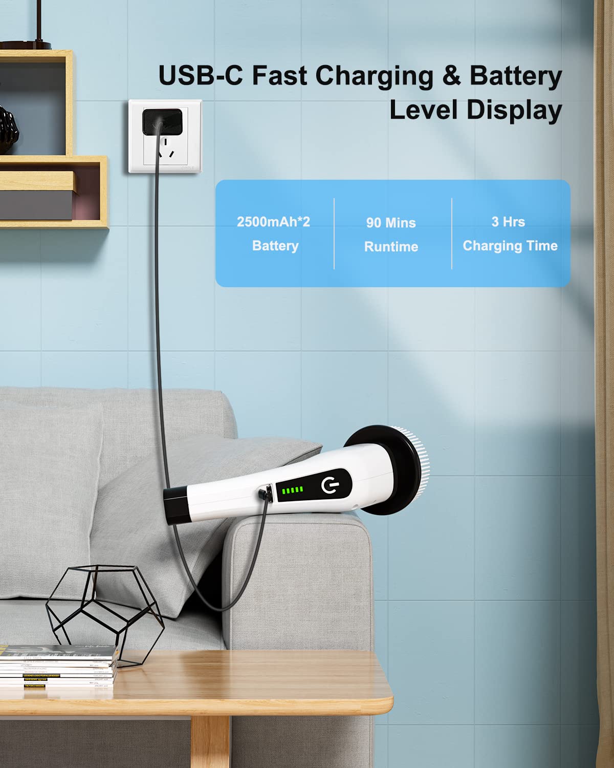 Leebein Electric Spin Scrubber, Cordless Cleaning Brush with 8 Replaceable Brush Heads, Tub and Floor Tile Power Scrubber Dual Speed with Adjustable & Detachable Handle for Bathroom Cleaning 🍁 All In One Marketplace Canada