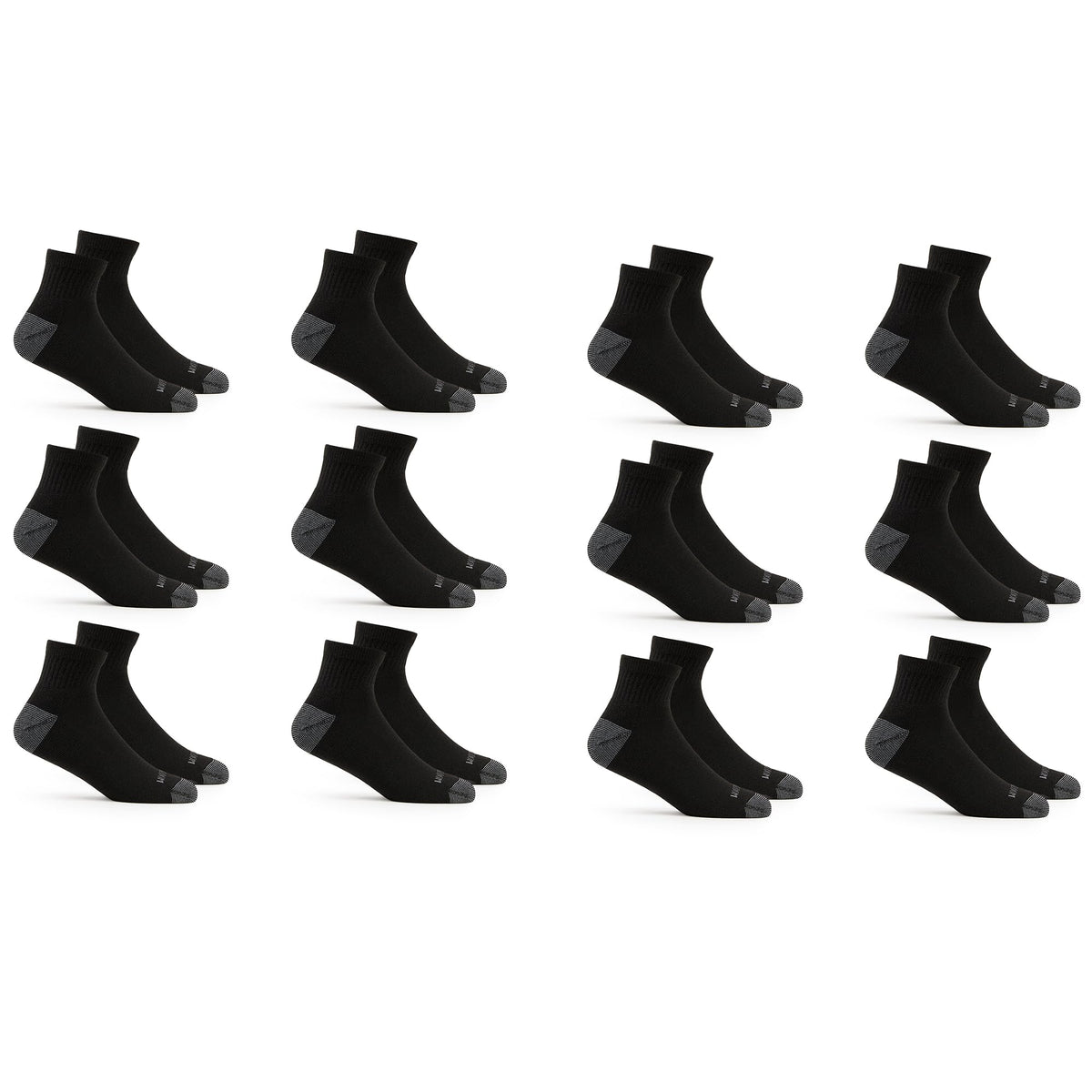 Fruit of the Loom mens 12 Pair Pack Dual Defense Cushioned Casual Sock, Black, 6-12 🍁 All In One Marketplace Canada
