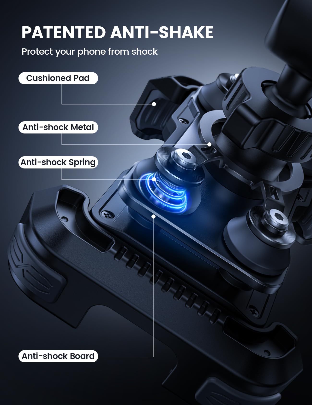 Lamicall Motorcycle Phone Mount Holder - [Dual Vibration Dampener] Anti Shake Motorcycle Phone Mount with Upgraded Handlebar Clamp, Bike Phone Mount for iPhone 14 15 Pro Max 16 17 Pro, 4.7-6.7" Phone 🍁 All In One Marketplace Canada