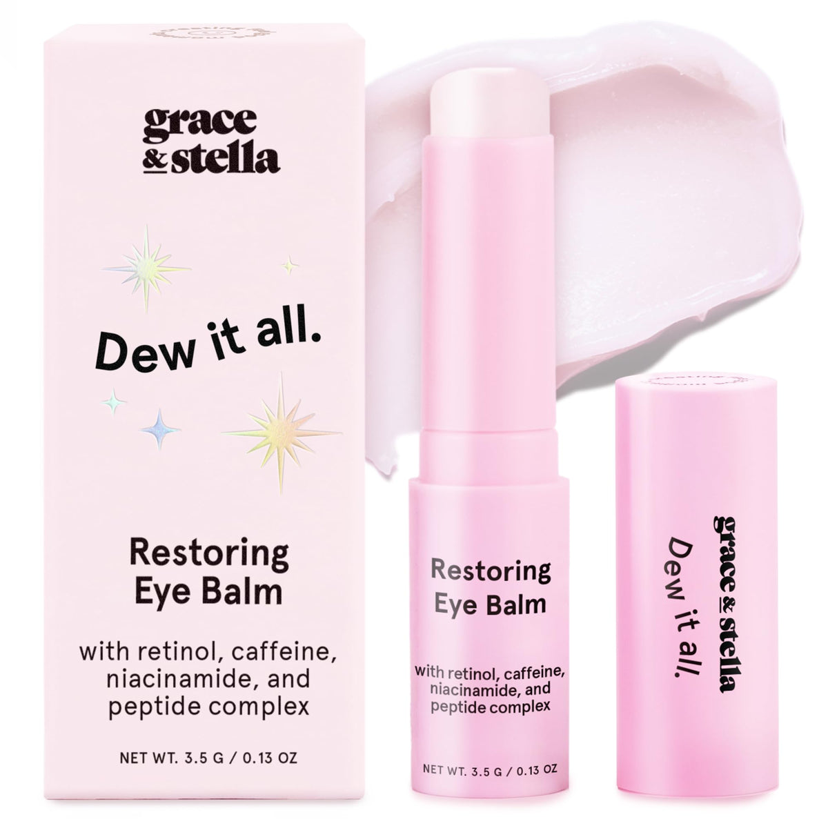 grace & stella Retinol & Caffeine Eye Cream Stick - Under Eye Cream for Dark Circles, Anti-Aging, Puffiness, Wrinkles, Undereye Bags - Brightener with Niacinamide - Vegan Skincare (0.13 oz/3.5 g) 🍁 All In One Marketplace Canada