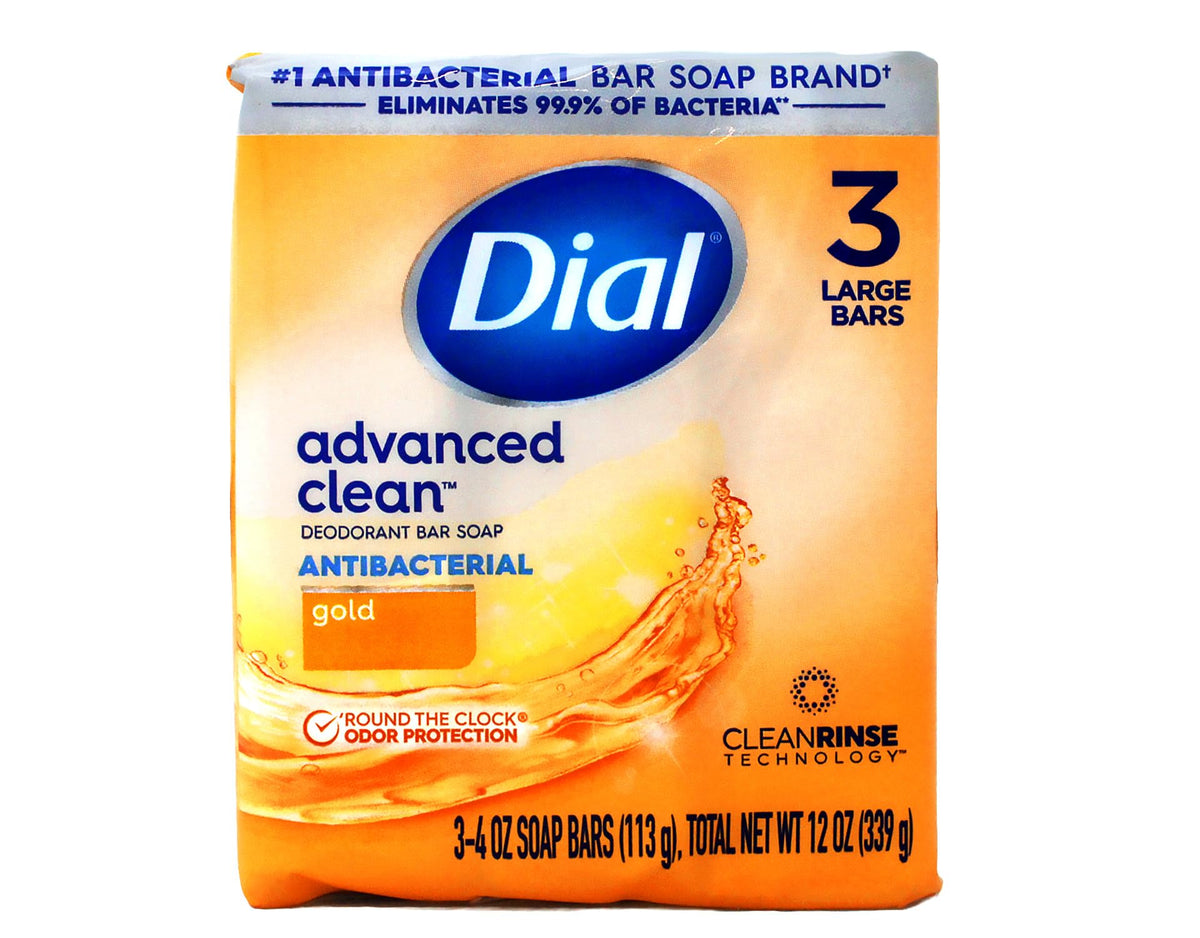 Dial Advanced Clean Deodorant Bar Soap Antibacterial Gold 3 Bars 🍁 All In One Marketplace Canada
