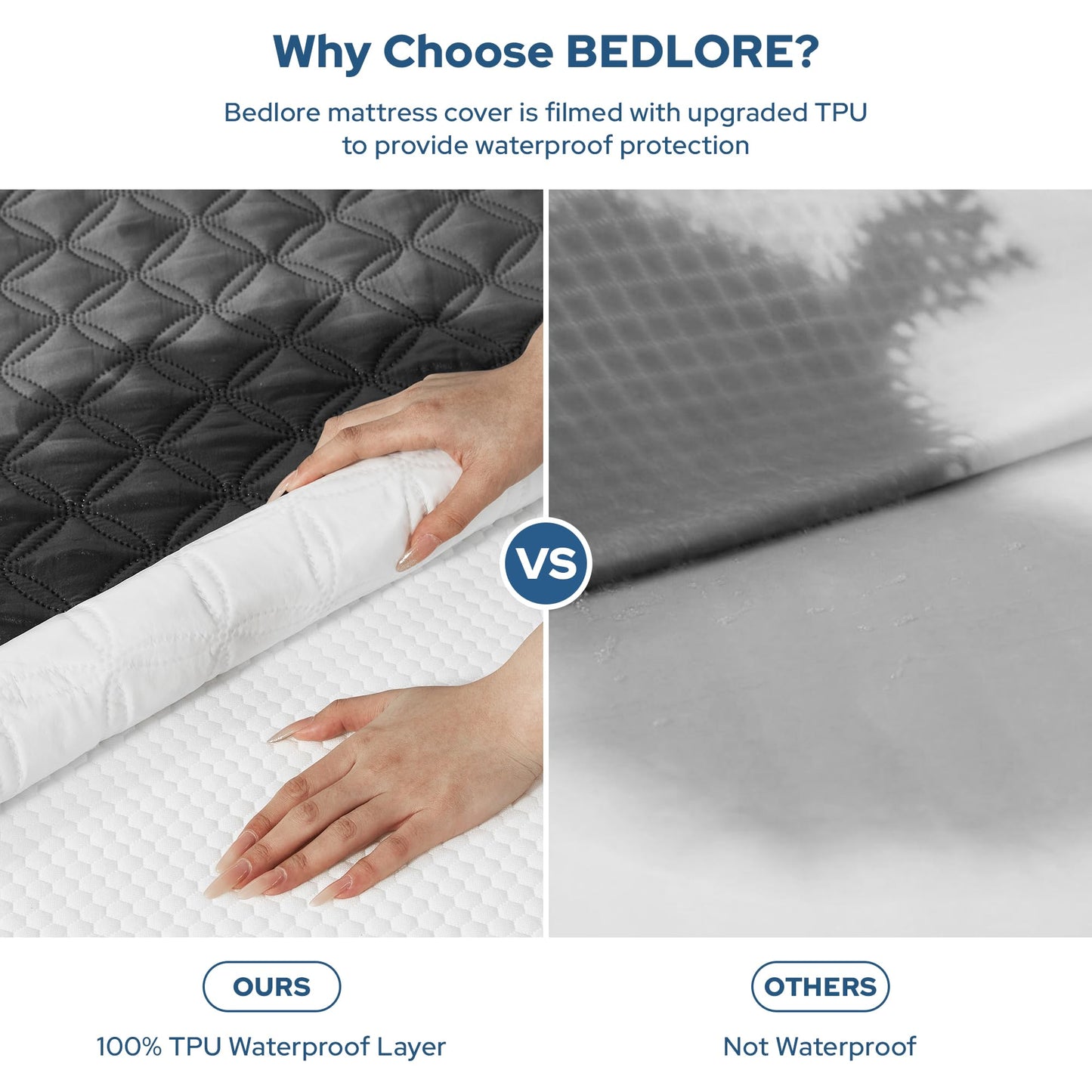 Waterproof Mattress Protector, Noiseless Queen Size Mattress Pad with Deep Pocket Fitted Up to 6"-21", Soft & Breathable Dirt-Proof Bed Mattress Cover Washable for Home, Bedroom, Hotel (Gray) 🍁 All In One Marketplace Canada