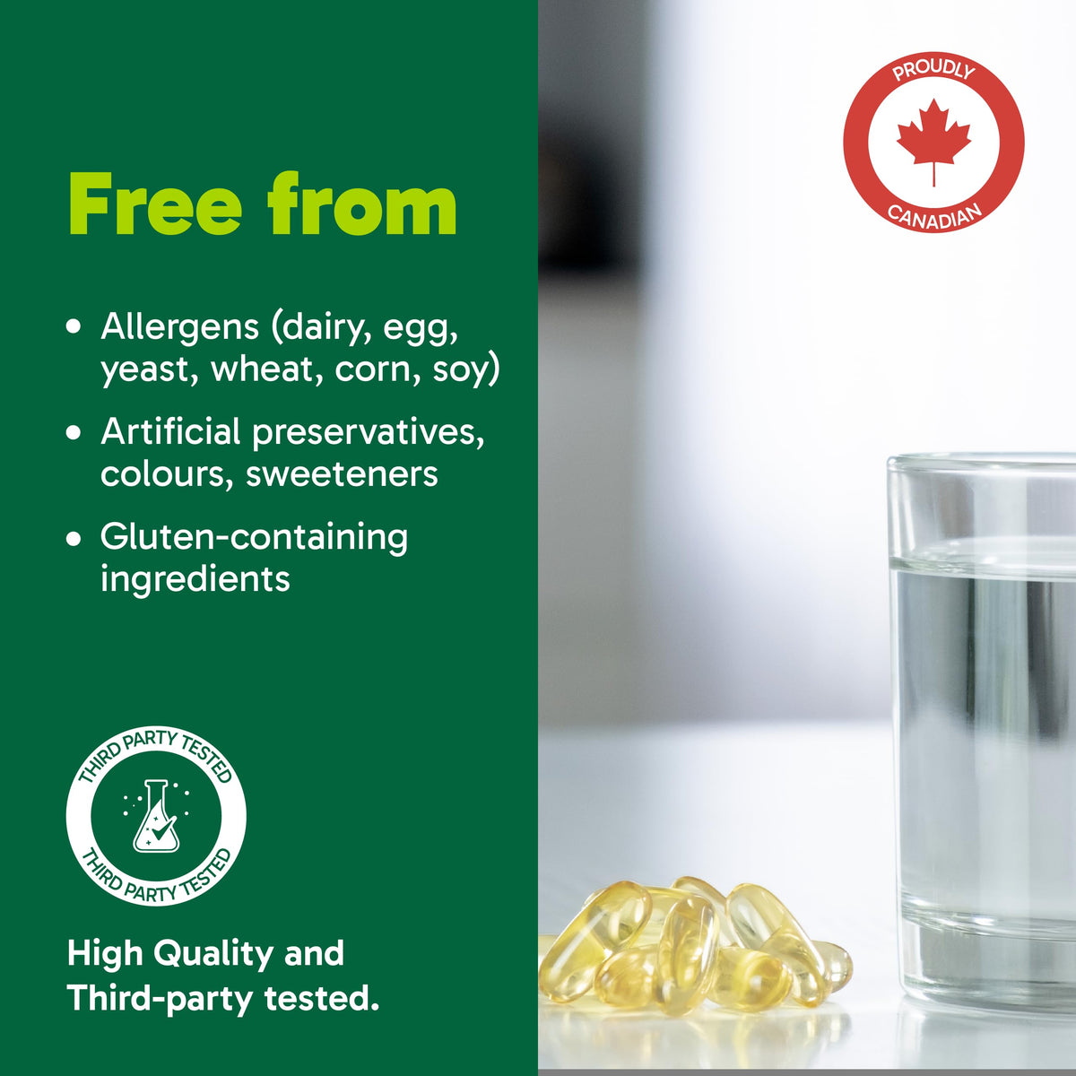 Organika Extra Strength Omega-3 Fish Oil 1414mg – High DHA (330mg) and EPA (660mg) Formula for Cognitive, Brain & Heart Health – No Fishy Aftertaste, Sustainably Sourced – 60 Softgels 🍁 All In One Marketplace Canada