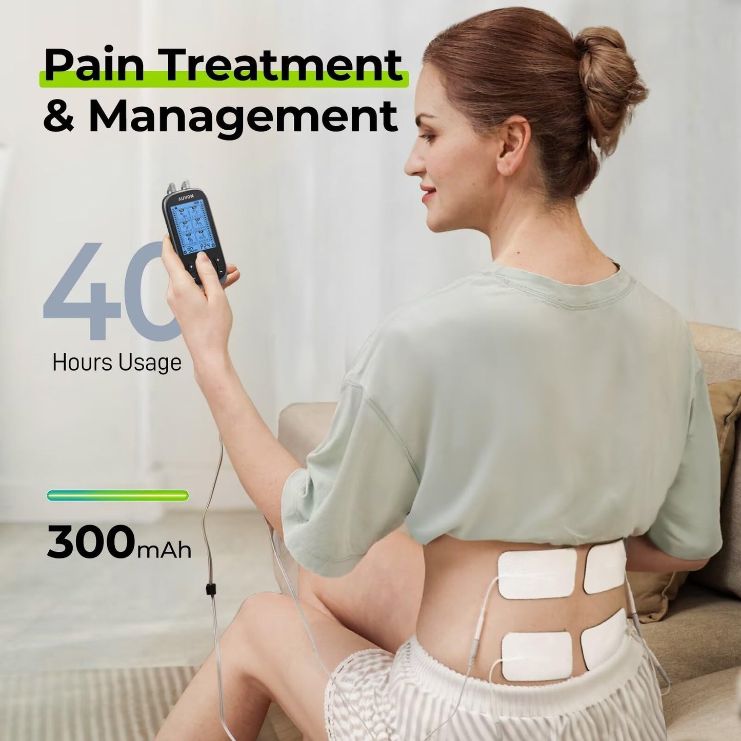 AUVON 3-in-1 TENS Machine, TENS EMS Muscle Stimulator with 40 Intensities for Gradual Shoulder, Sciatica, Back Pain Relief, 24 Modes Rechargeable TENS Unit Massager with 12 TENS Pads 🍁 All In One Marketplace Canada