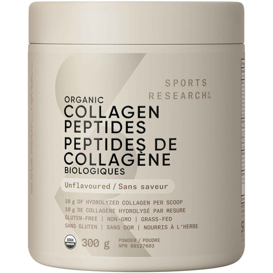 Sports Research® Organic Collagen Peptides - Hydrolyzed Type I & III Collagen with 18 Essential Amino Acids | Sustainable & Traceable Formula, Gluten-Free & Non-GMO | Unflavored Powder | 30 Servings 🍁 All In One Marketplace Canada