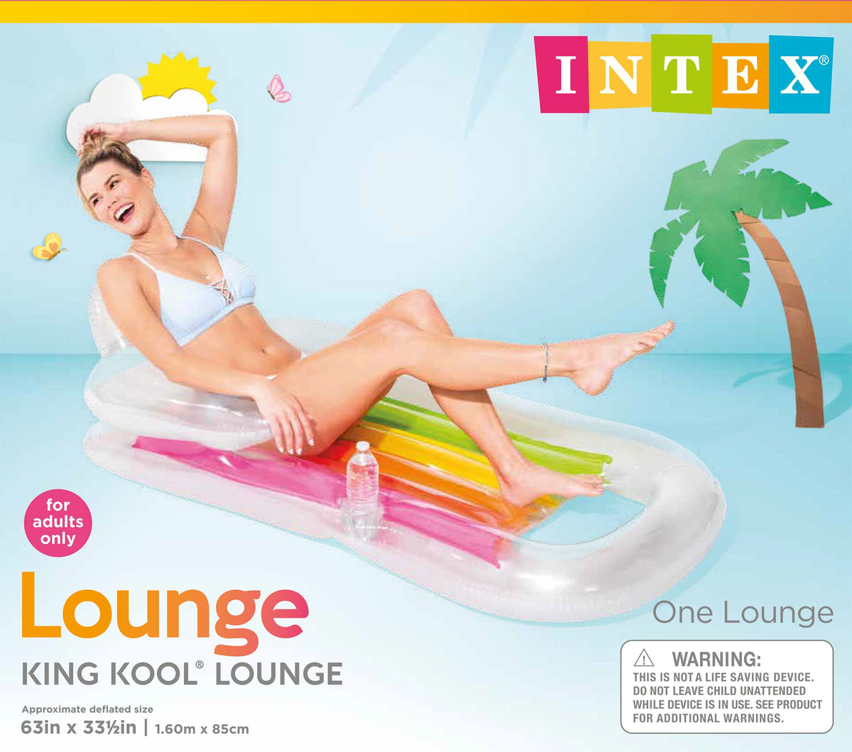 Intex King Kool Inflatable Lounge, 63" X 33.5", (Colors May Vary), 1 Pack 🍁 All In One Marketplace Canada