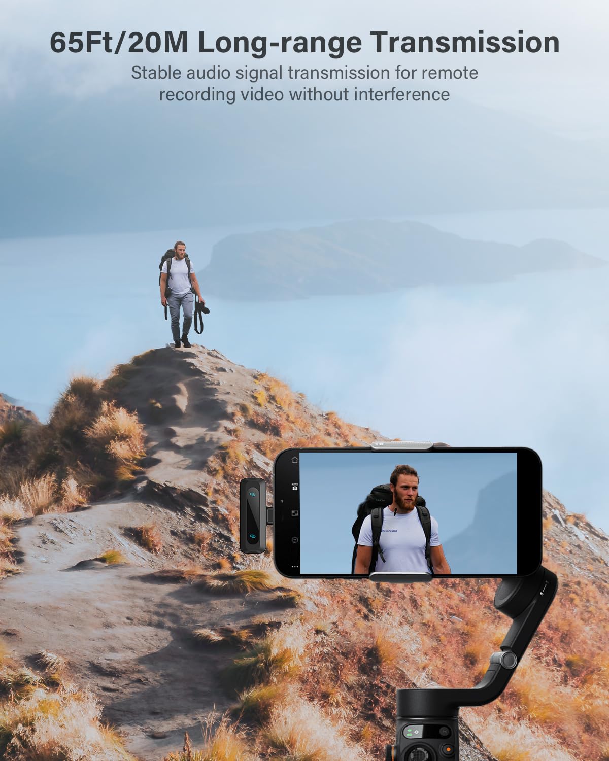 Wireless Lavalier Microphone for iPhone, iPad, Android Phone，2-Pack Mini Microphone with Noise Reduction, Auto Pairing and Mute & Reverb for Vlogging, Video Recording, TikTok, YouTube - Plug & Play 🍁 All In One Marketplace Canada