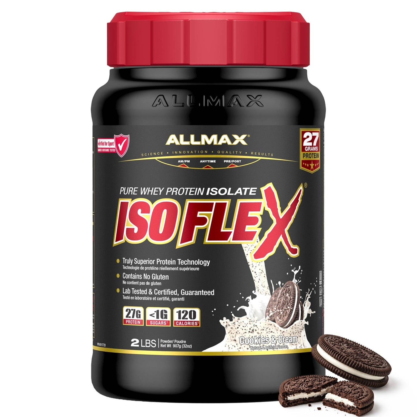ALLMAX ISOFLEX Whey Protein Isolate, Cookies & Cream, 2 lb 🍁 All In One Marketplace Canada