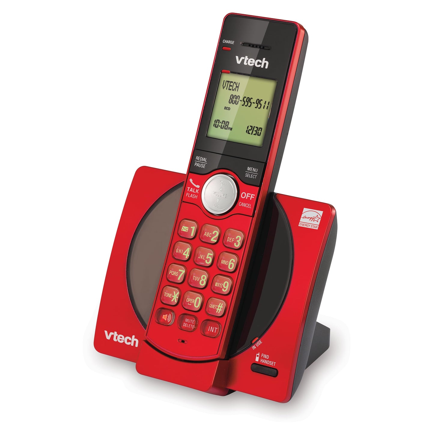 VTech DECT 6.0 Single Handset Cordless Phone with CID, Backlit Keypad and Screen, Full Duplex Handset Speakerphone, and Call Block Red 🍁 All In One Marketplace Canada