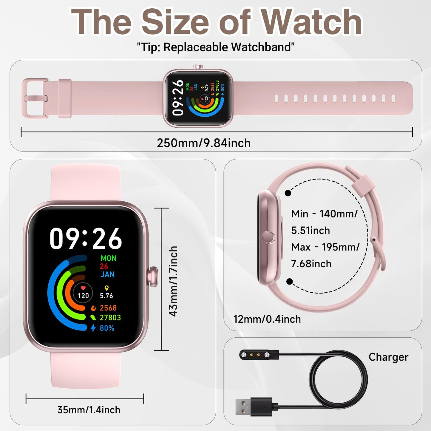 Smart Watch for Men Women with Bluetooth Call,Alexa Built-in Smartwatch,1.83"DIY Dial Fitness Watch with Sleep Heart Rate SpO2 Monitor,100+ Sport Mode,IP68 Waterproof Watch Compatible with Android iOS 🍁 All In One Marketplace Canada