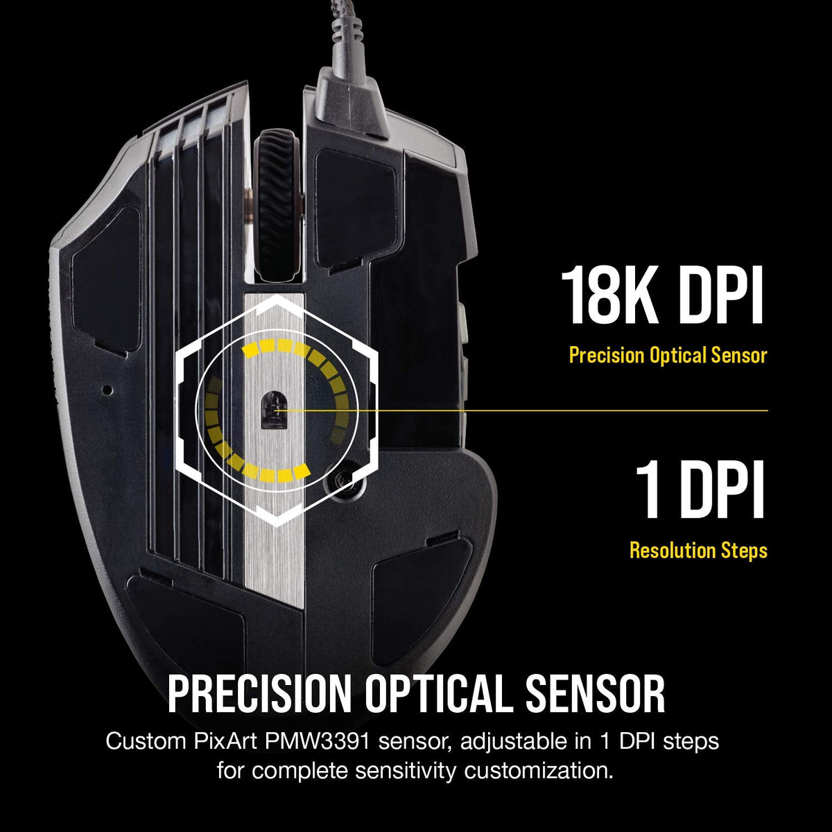 Corsair Scimitar RGB Elite Gaming Mouse for MOBA, MMO - 18,000 DPI - 17 Progammable Buttons - iCUE Compatible - Black 🍁 All In One Marketplace Canada