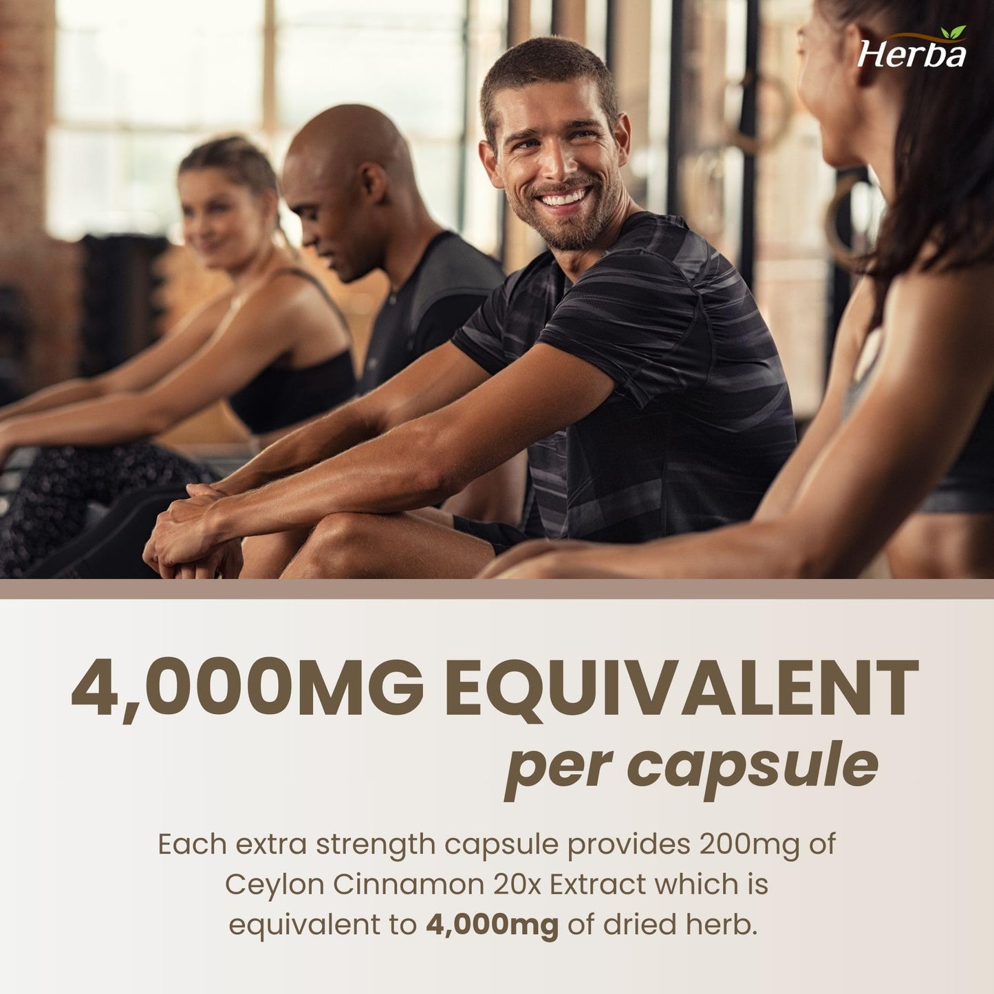 Herba Ceylon Cinnamon Capsules 4000mg - 180 Vegetable Capsules | Powerful 20:1 Extract from Sri Lanka | Equivalent to 4,000mg Dry Ceylon Cinnamon Powder | Made in Canada 🍁 All In One Marketplace Canada