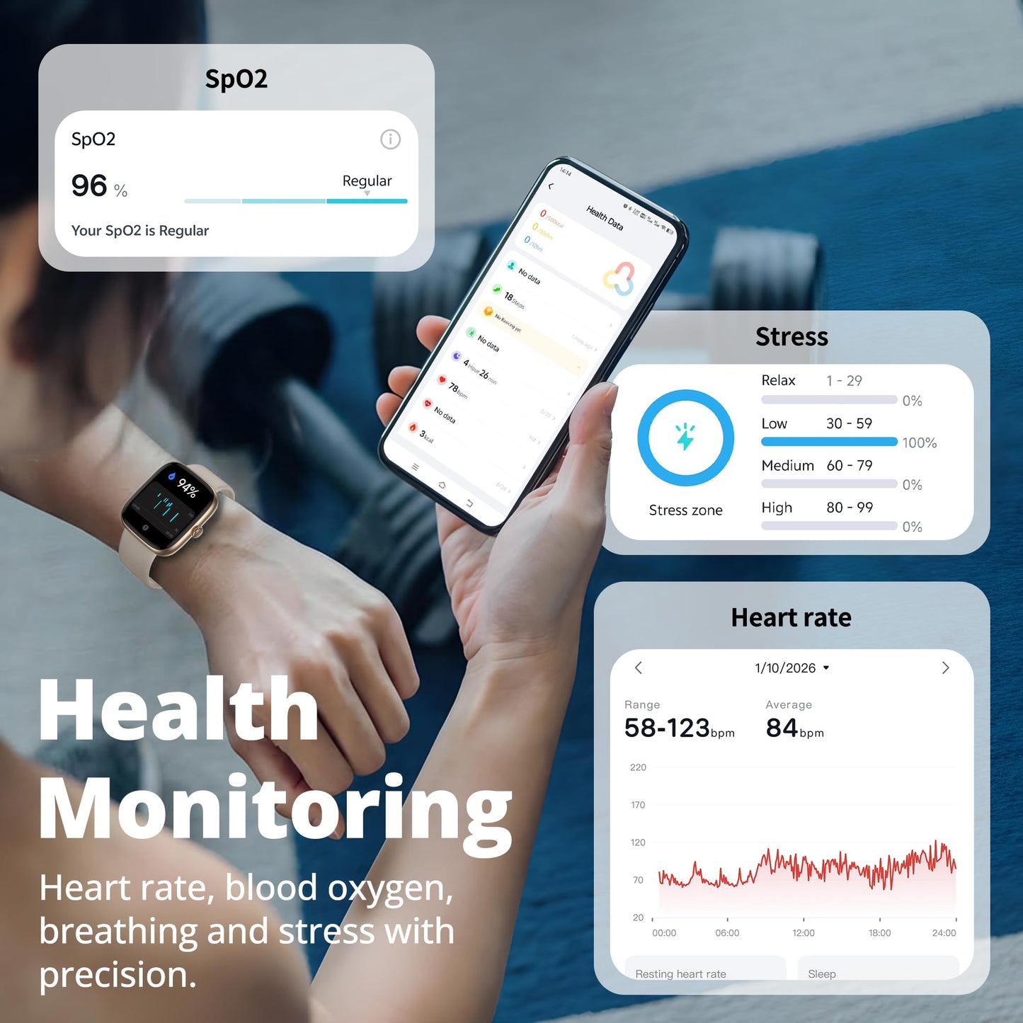 Fixwink Smart Watch for Women Ladies (Answer/Make Call), 1.83" HD Fitness Tracker with Heart Rate/SpO2/Sleep Monitor, Pedometer, 120+ Sport Modes, IP67 Waterproof, 7-Day Battery, for iOS Android 🍁 All In One Marketplace Canada