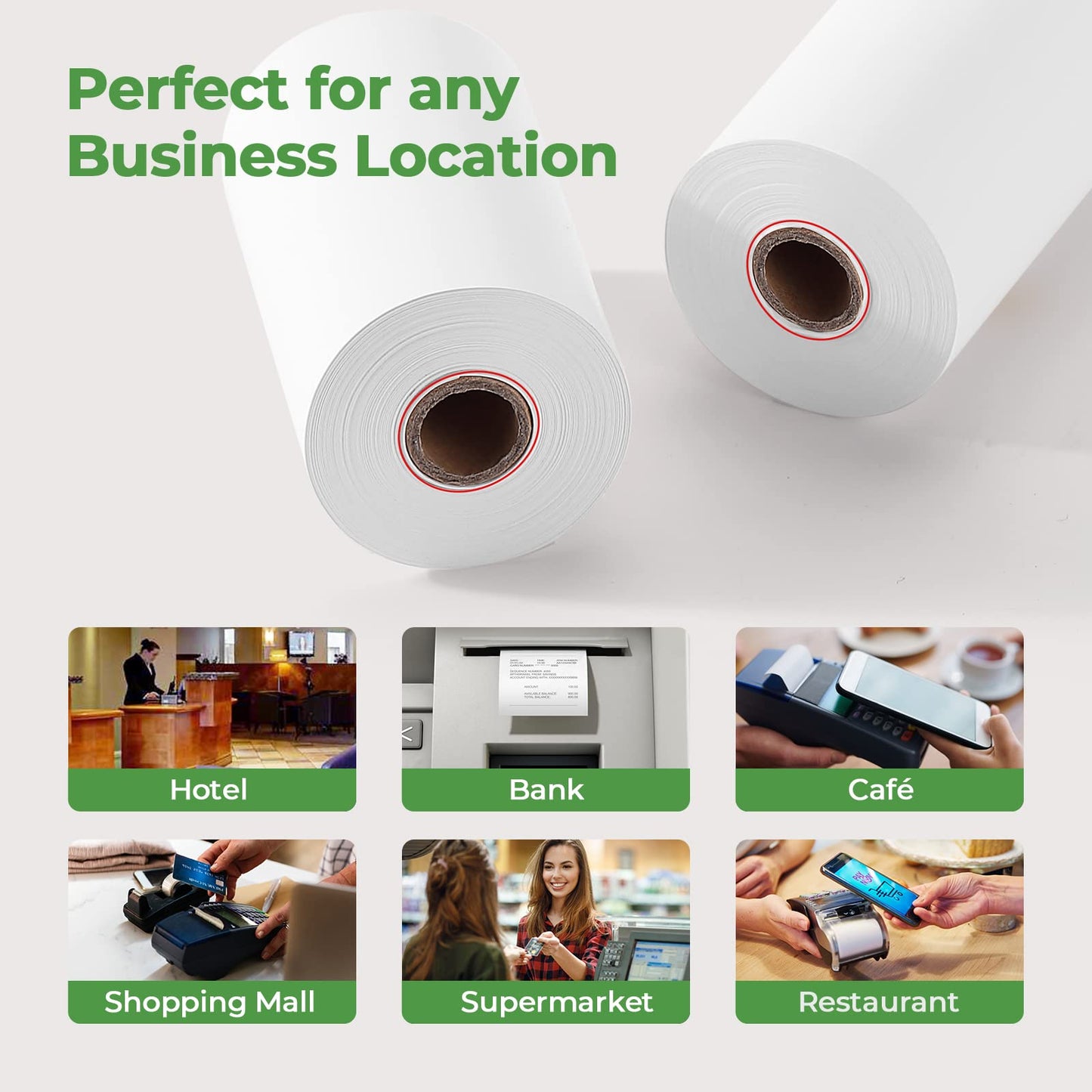 MUNBYN Thermal Paper Roll 2-1/4" x 50' ft, 50 Rolls BPA Free Receipt Paper, 2.25 x 50 ft Thermal Printer Paper Fits 58mm Mini Thermal POS Printer & Square Terminal Credit Card Machines 🍁 All In One Marketplace Canada