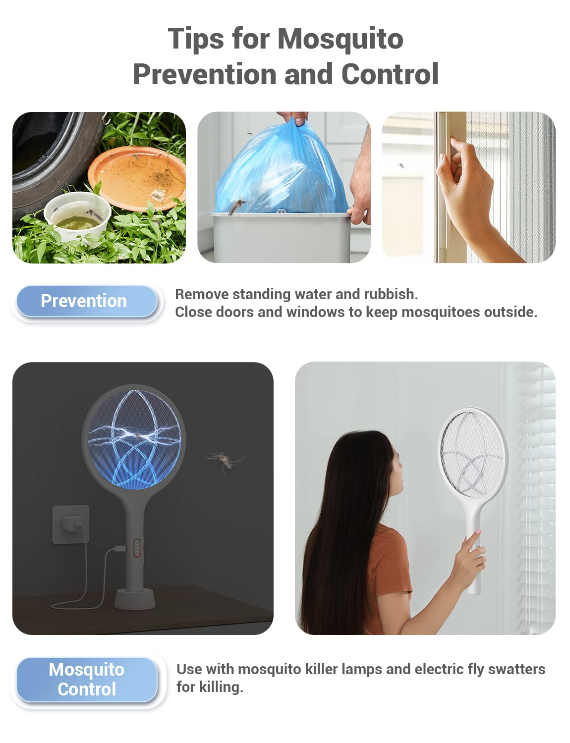 YISSVIC Bug Zapper Racket 4000 Volt Electric Fly Swatter Fly Zapper Indoor Outdoor Dual Modes with Attractant Light Rechargeable 🍁 All In One Marketplace Canada