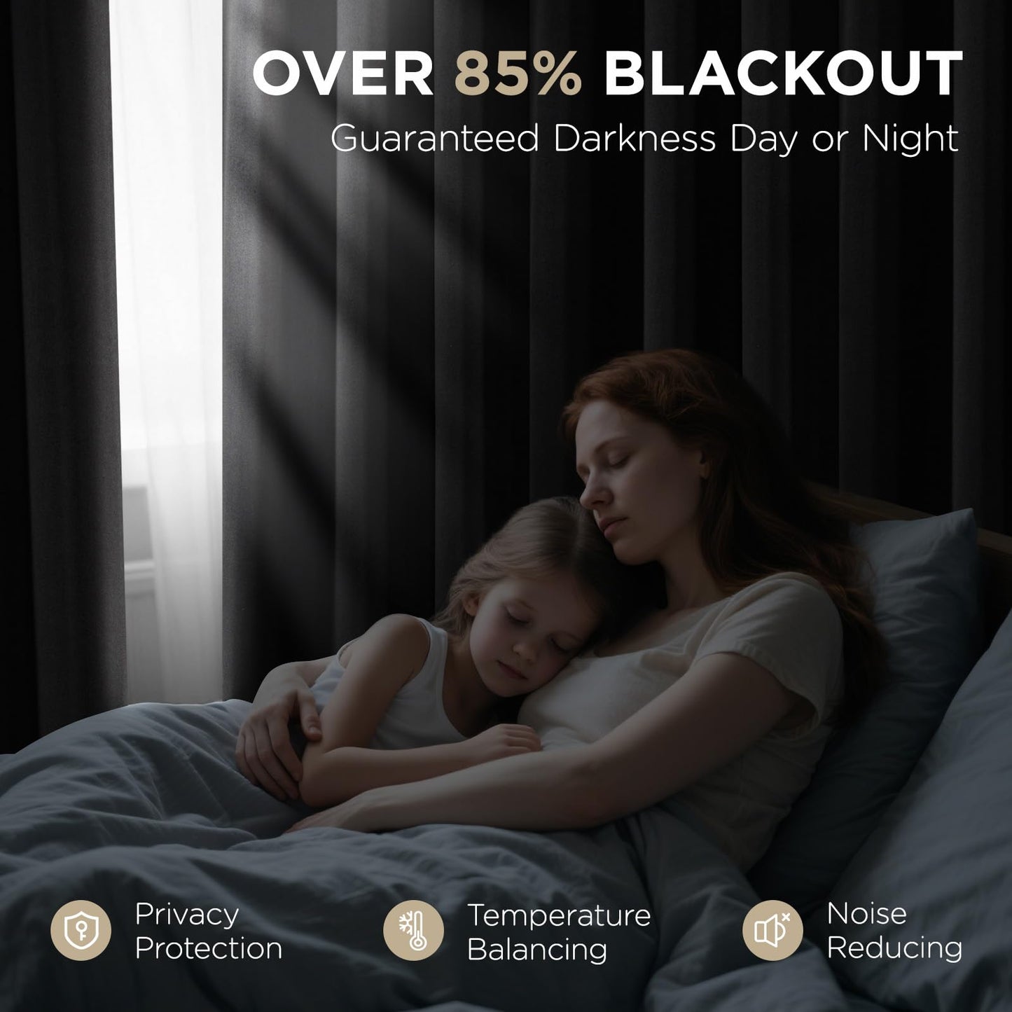 Joydeco Blackout Curtains 84 Inch Length 2 Panels Set, Thermal Insulated Long Curtains& Drapes 2 Burg, Room Darkening Grommet Drapes for Living Room Bedroom Window (W52 x L84 Inch, Black) 🍁 All In One Marketplace Canada