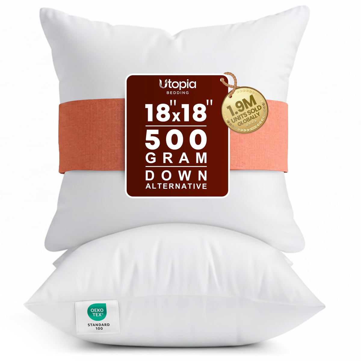 Utopia Bedding Throw Pillows Insert (Pack of 2, White) - 18 x 18 Inches Bed and Couch Pillows - Indoor Decorative Pillow 🍁 All In One Marketplace Canada