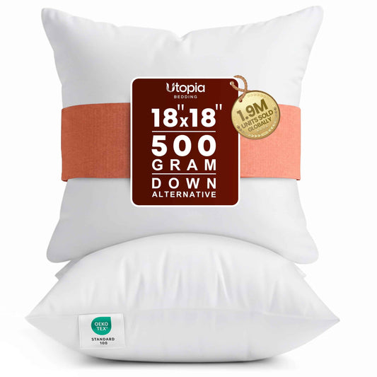 Utopia Bedding Throw Pillows Insert (Pack of 2, White) - 18 x 18 Inches Bed and Couch Pillows - Indoor Decorative Pillow 🍁 All In One Marketplace Canada