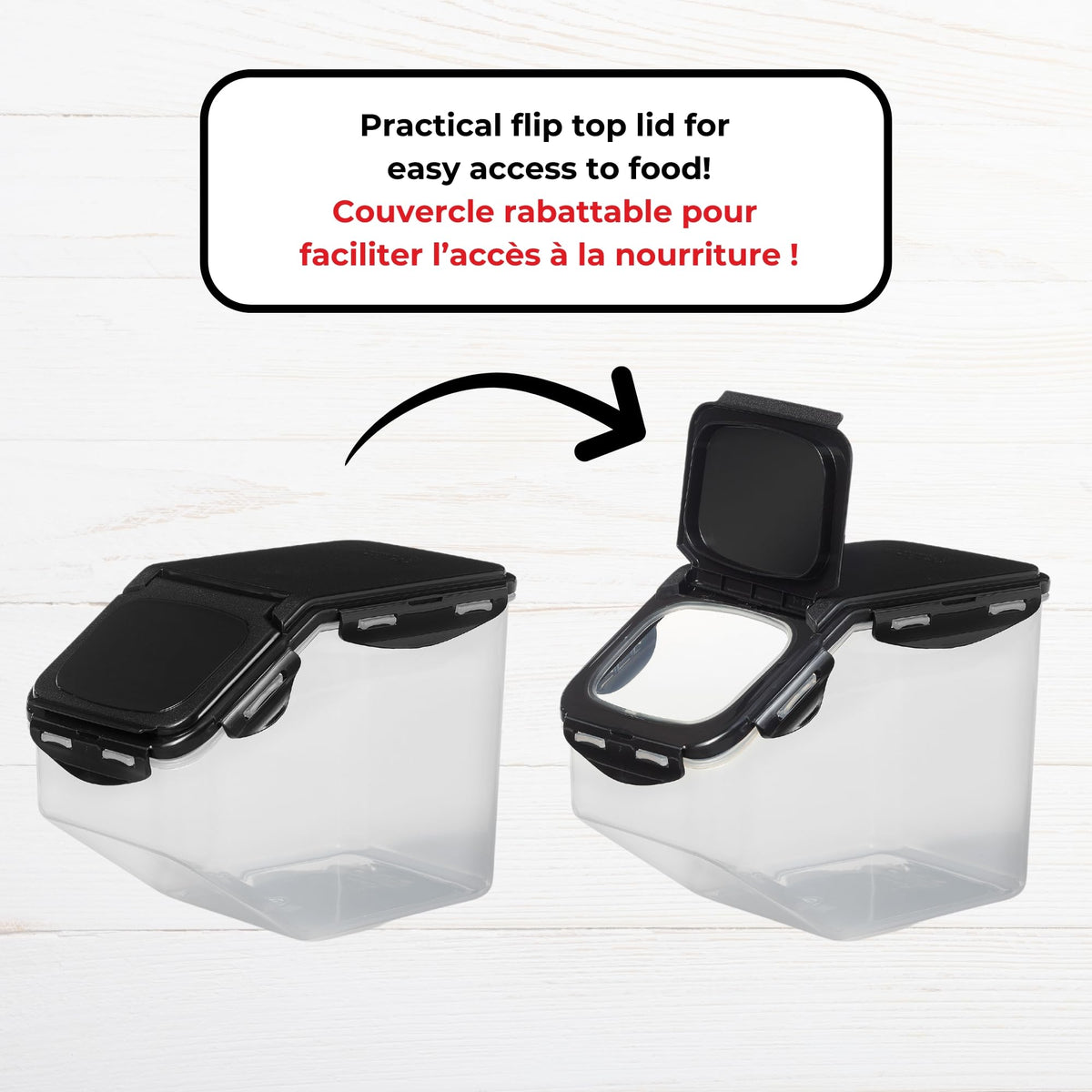 Starfrit LocknLock Pet Food Container - 169oz/5L - Airtight - 4-Sided Locking Flip Top Lid 🍁 All In One Marketplace Canada