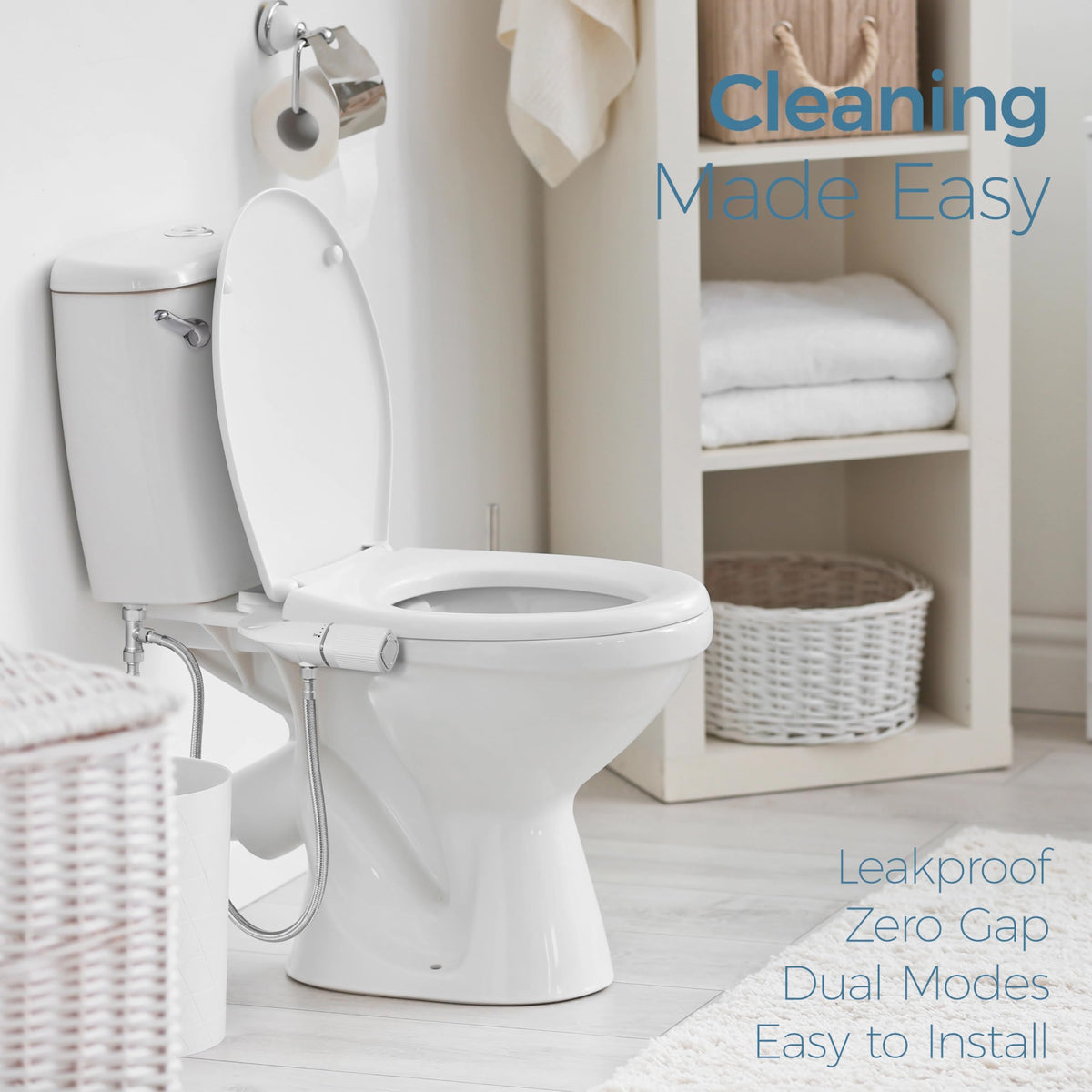 BIGCOW Bidet Attachment for Toilet, Ultra-Slim Dual Nozzle (Frontal & Rear Wash) Hygienic Toilet Bidet, Fresh Cold Water Pressure Adjustable Bidet Attachment with Stainless Steel Inlet 🍁 All In One Marketplace Canada