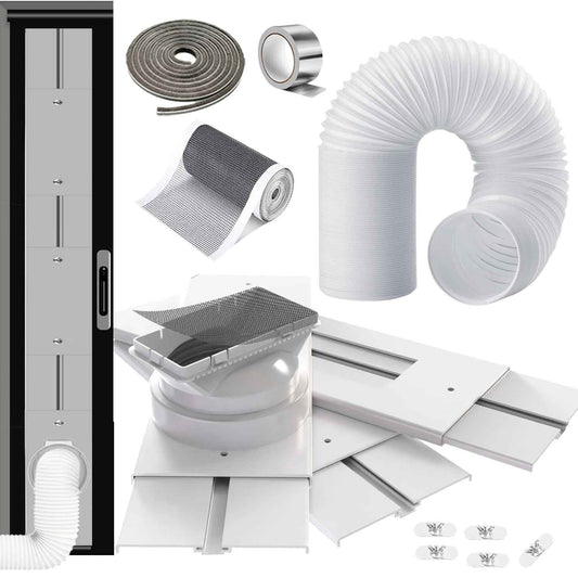 Gulrear95" Sliding Door AC Vent Kit with Φ 5.9"AC Hose+Filter Screen & Weather Stripping Universal 5.0/5.9 Inch Coupler for Window/Sliding Glass Door Portable AC Energy Saving Airtight Seal Pancel 🍁 All In One Marketplace Canada