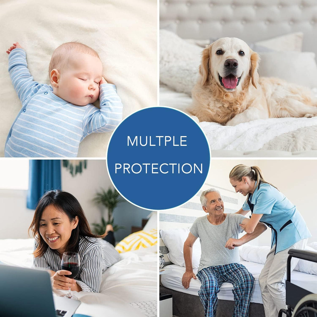 Premium Ultra Soft Waterproof Crib Fitted Mattress Protector - Toddler and Crib Mattress Pad Cover - Soft and Breathable with 7 Inches Deep Skirt (White, 28" x 52") 🍁 All In One Marketplace Canada