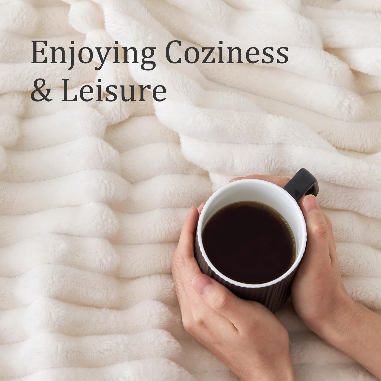 BEDELITE Fuzzy Throw Blankets Room Decor - Soft Cozy Fluffy Fleece Plush Warm Blanket, Cream White for Couch Sofa Bed, Bedroom Living Room Decor, Couverture, Gifts for Women Men Friends, 50"x60" 🍁 All In One Marketplace Canada