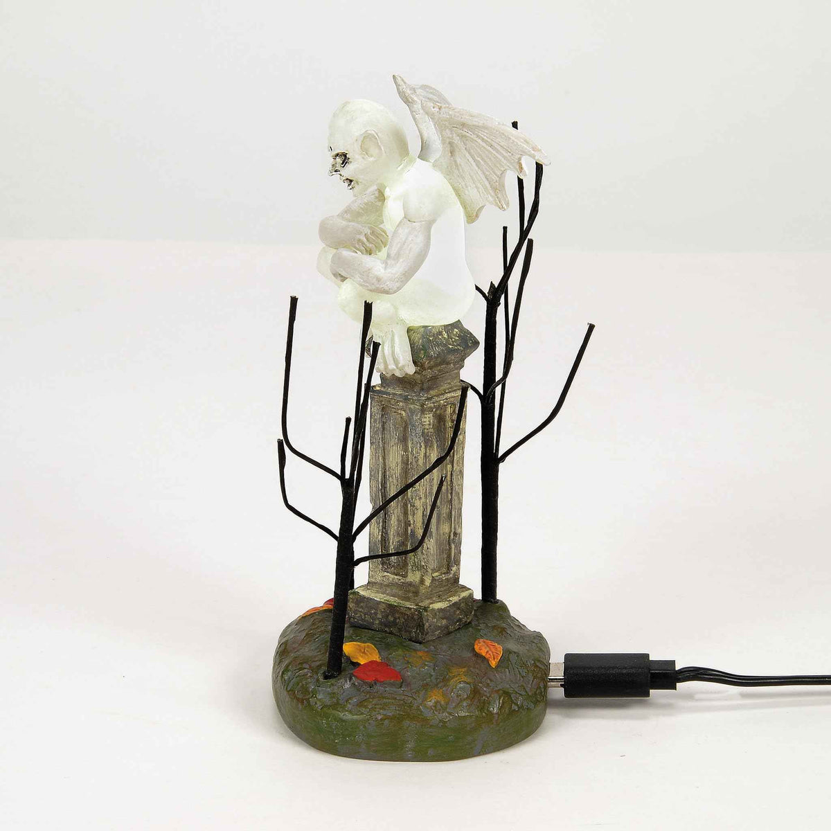 Department 56 Village Collection Accessories Halloween Gargoyle Watching Over The Graveyard Lit Figurine, 4 Inch, Multicolor