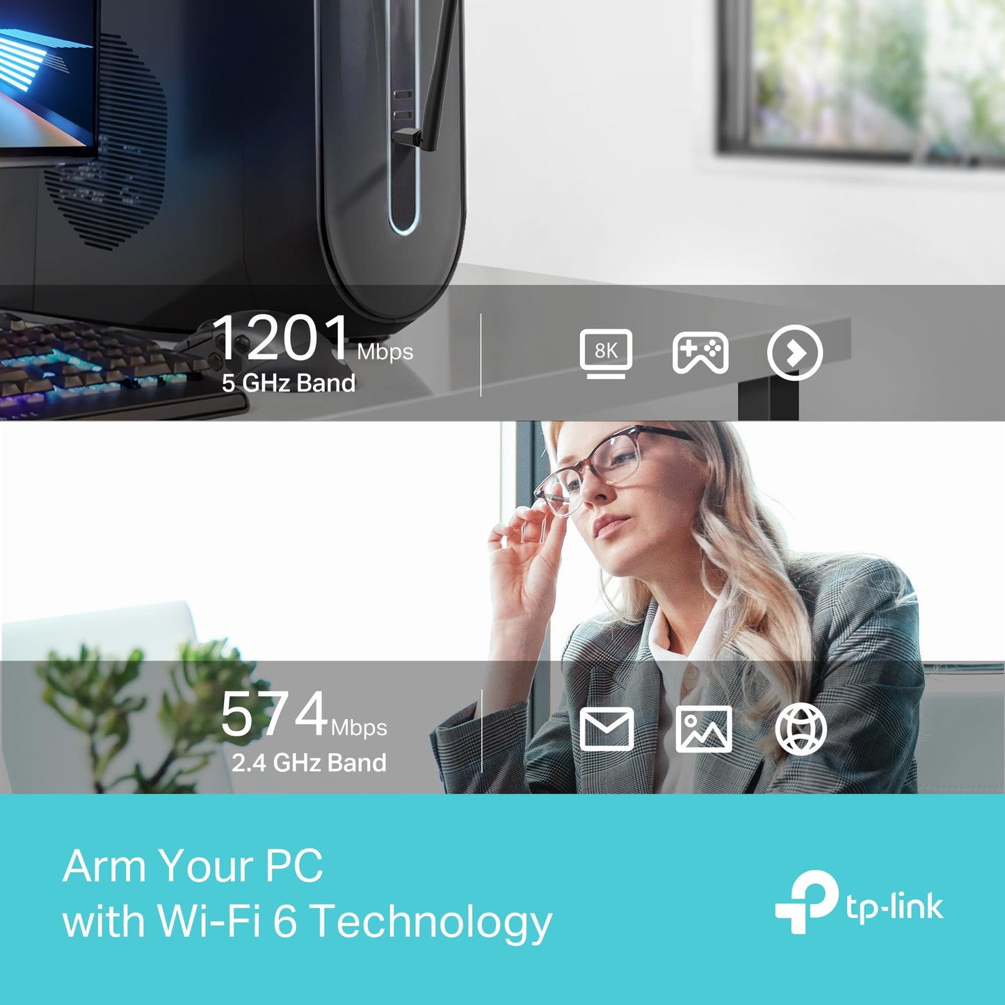 TP-Link AX1800 WiFi 6 High Gain Wireless USB Adapter for PC (Archer TX35U Plus) - Ultra-Fast Speed OFDMA & MU-MIMO Supported, 2.4GHz/5GHz High-Gain Dual Band Antennas, Pre-Loaded Internal Driver, WPA3 🍁 All In One Marketplace Canada