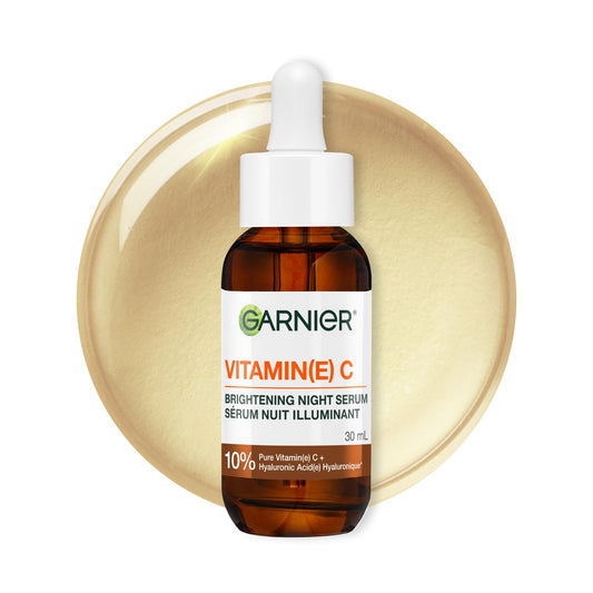 Garnier SkinActive Brightening Night Vitamin-C Serum, with Hyaluronic Acid, Brightens & Smoothens Skin in just 3 Nights, for All Skin Types, even Sensitive Skin - 30ml 🍁 All In One Marketplace Canada