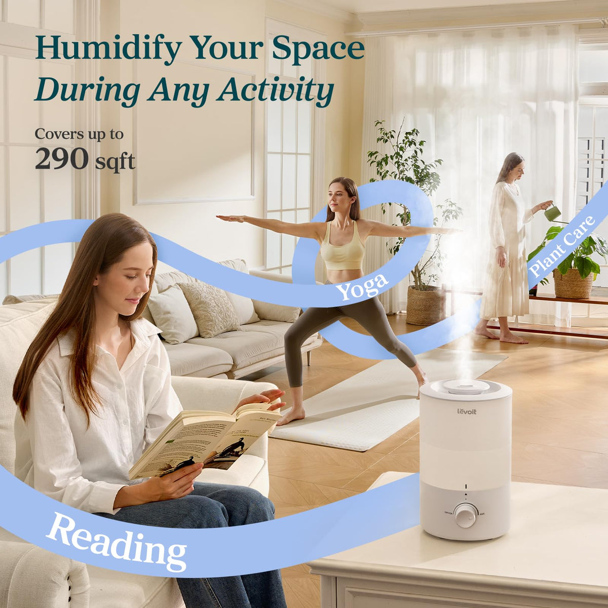 Levoit Humidifiers for Bedroom Large Room, 3L Top Fill, Oil Diffuser, White 🍁 All In One Marketplace Canada