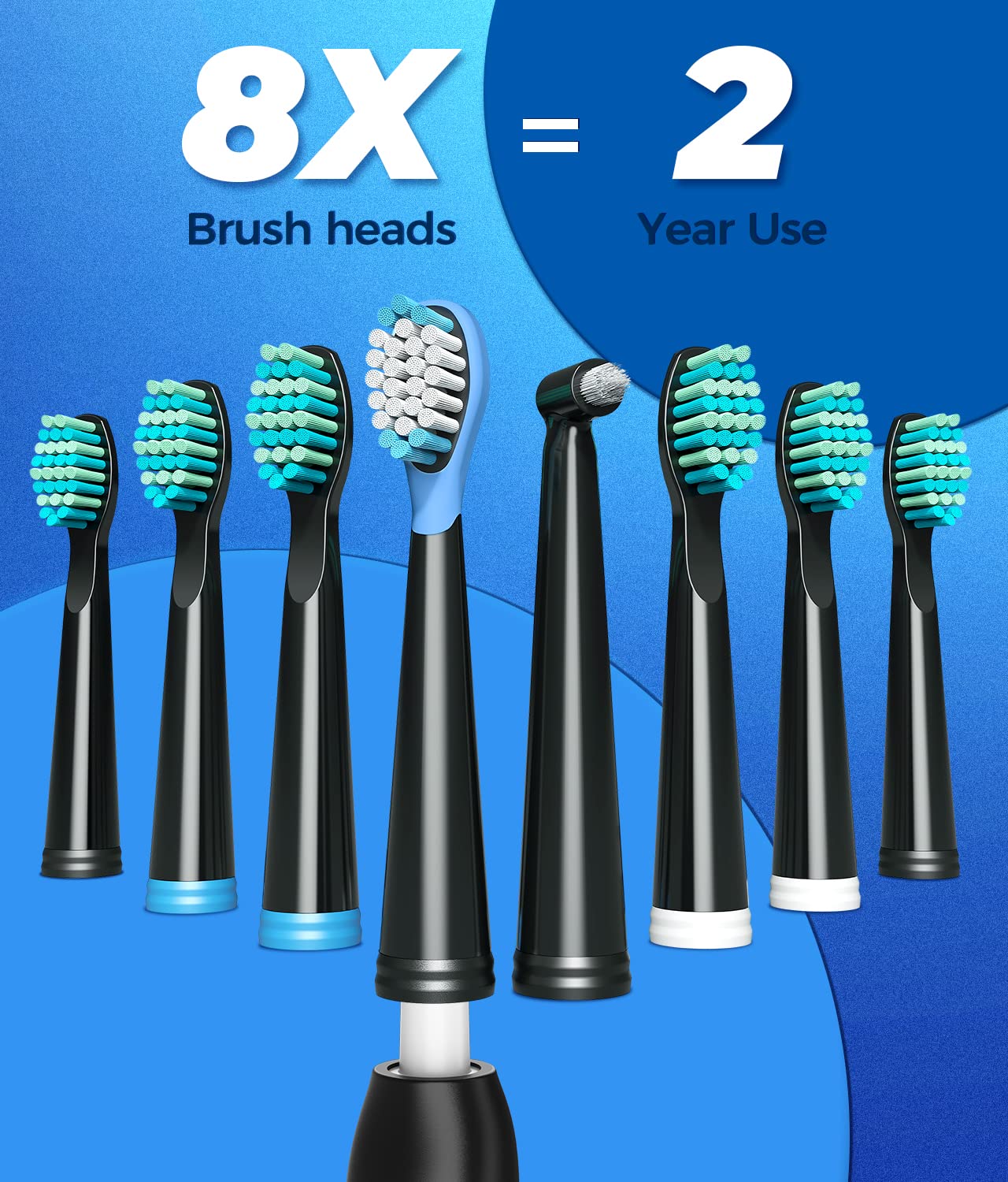 TEETHEORY Sonic Electric Toothbrushes for Adults and Kids, 8 Brush Heads Electric Toothbrush with 40000 VPM Deep Clean 5 Modes, Rechargeable Fast Charge 4 Hours Last 30 Days(Black) 🍁 All In One Marketplace Canada