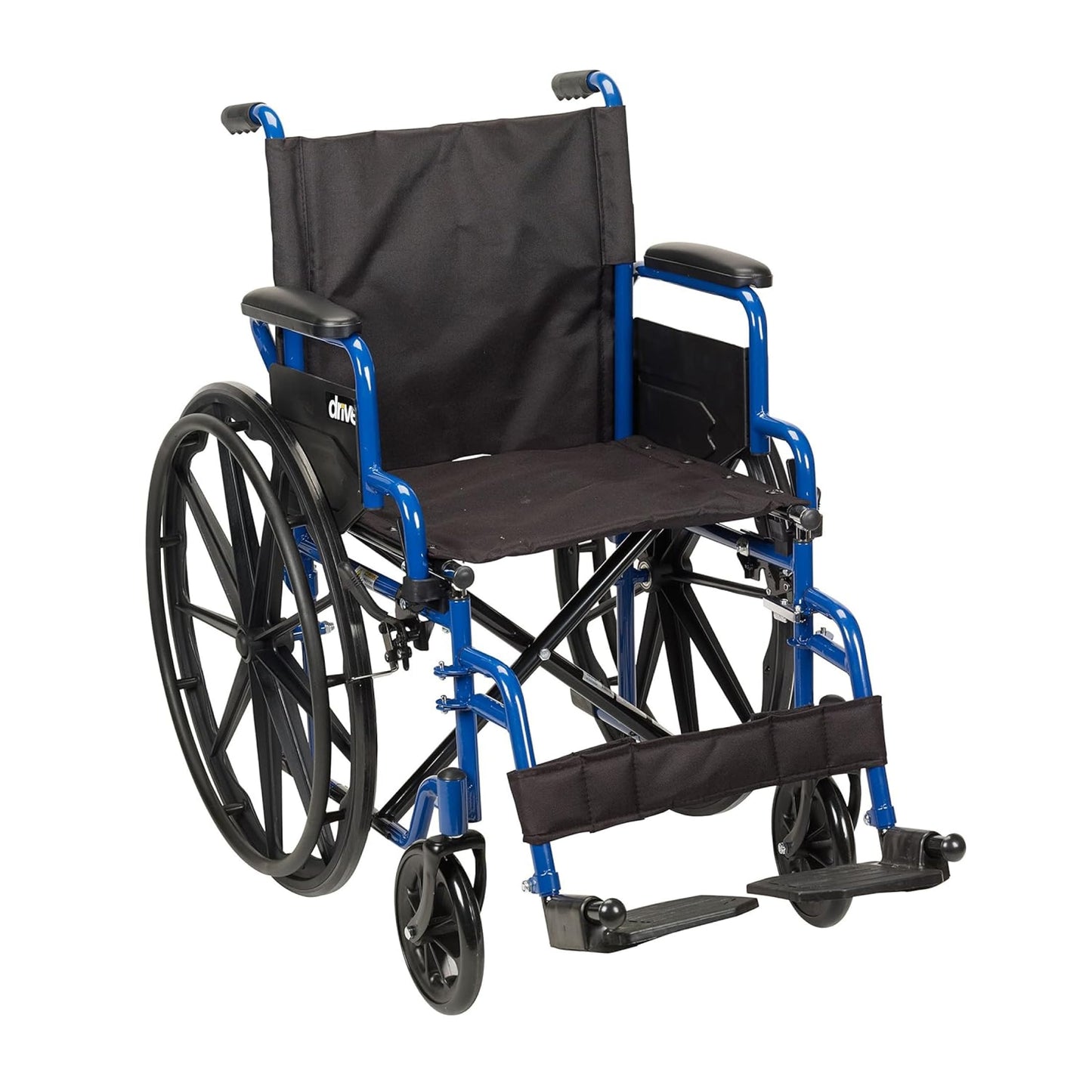 Drive Medical Single Axle Blue Streak Wheelchair, Flip Back Desk Arm, Swing Away Footrests, 18", 1 Count 🍁 All In One Marketplace Canada