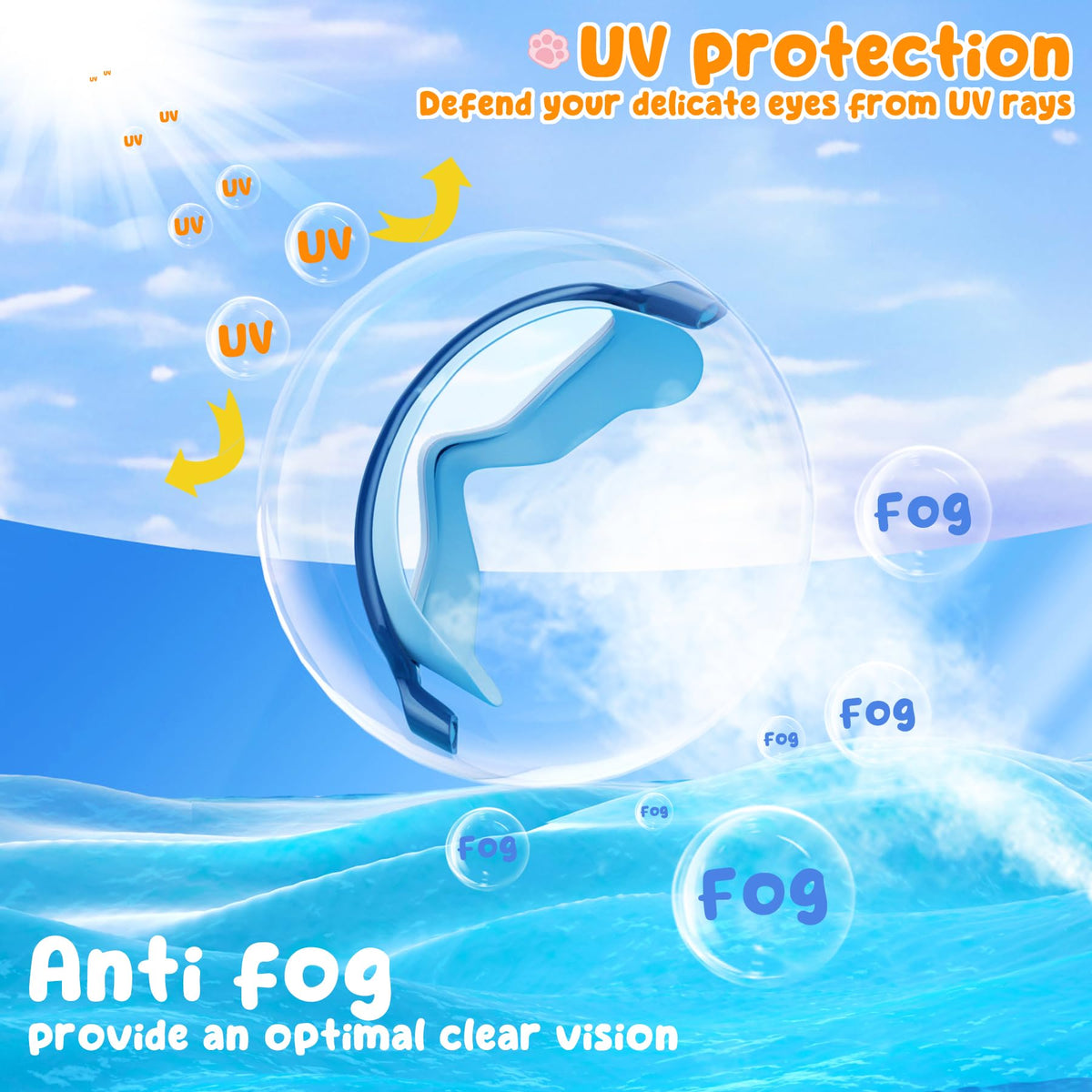 Kids Goggles Swimming, 2 Pack Kids Swimming Goggles for Age 4-14 Wide Vision Anti-Fog UV Protection Waterproof for Boys Girls 🍁 All In One Marketplace Canada