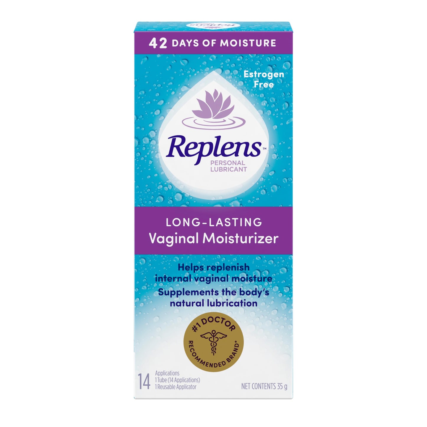 Replens Long-Lasting Vaginal Moisturizer and Lubricant, Replenish internal vaginal moisture, Immediate relief, Paraben free, Estrogen Free, Fragrance Free, 14 Applications, 35 g 🍁 All In One Marketplace Canada