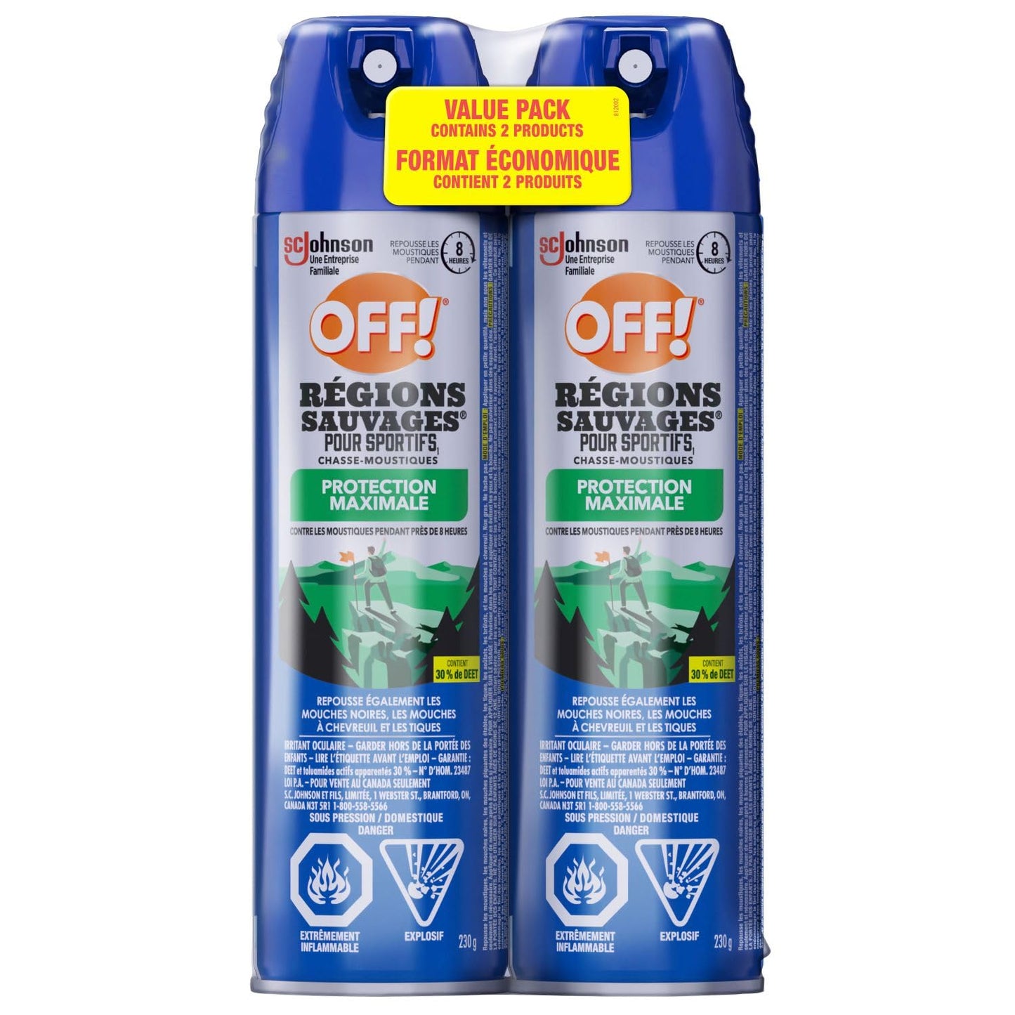 OFF Deep Woods Insect and Mosquito Bug Spray Repellent for Sportsmen, Camping, Safe for Clothing, 230g, 2pk, (Packaging May Vary) 🍁 All In One Marketplace Canada