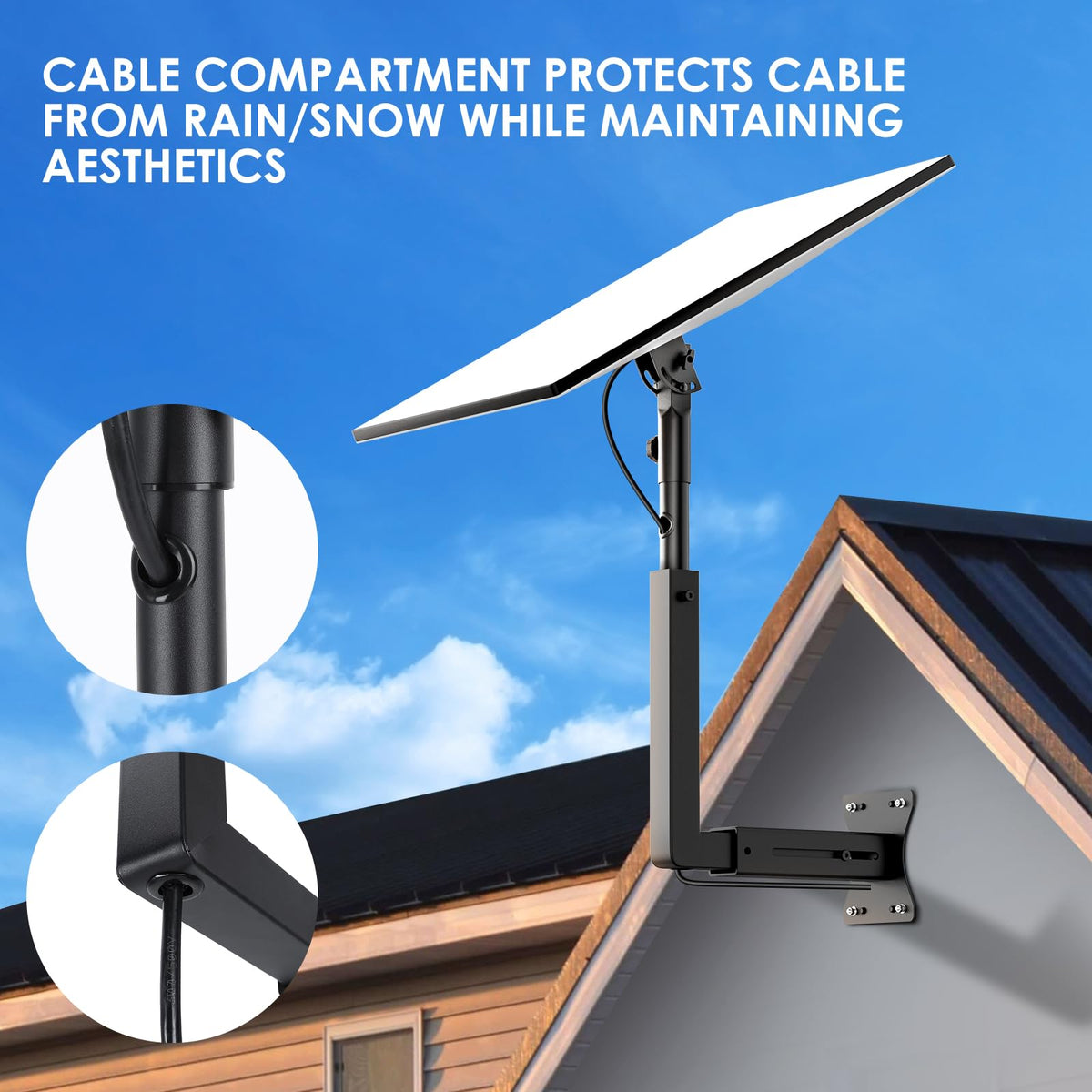 Bloazzup Starlink Mount for Standard 4/4X/Gen 3, Adjustable Starlink Wall Mount Gen 3/V3 with Telescoping Arm, Rustproof, Weatherproof for Concrete/Wood Walls, Starlink Wall Mounts for Dishes 🍁 All In One Marketplace Canada