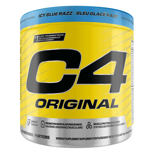 Cellucor C4 Original Pre Workout Powder - Sugar Free Preworkout Energy for Men & Women - 150mg Caffeine, Beta Alanine, Creatine - Icy Blue Razz, 30 Servings 🍁 All In One Marketplace Canada