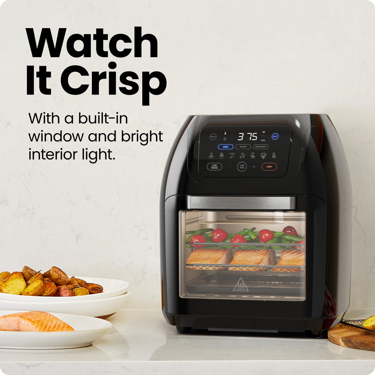 CHEFMAN Multifunctional Digital AirFryer+ Rotisserie,Dehydrator, Convection Oven17 Touch Screen Presets Fry,Roast,Dehydrate, Bake, XL 10L Family Size,Auto Shutoff,Large Easy-View Window Black,10 Quart 🍁 All In One Marketplace Canada
