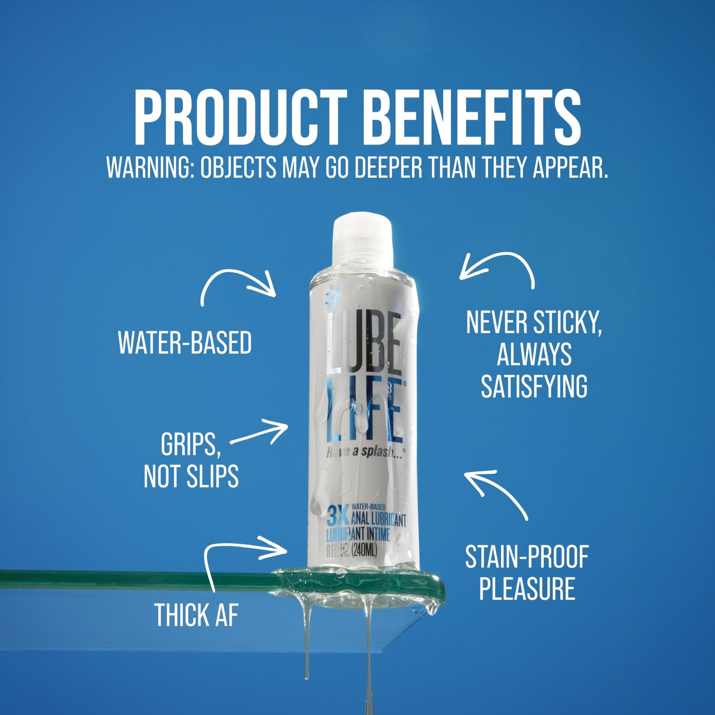 LubeLife 3X Anal Personal Lubricant, Thicker Water-Based lube for Men, Women and Couples, Extra Protection, Non-Sticky, Smooth Glide, 8 Fl Oz 🍁 All In One Marketplace Canada