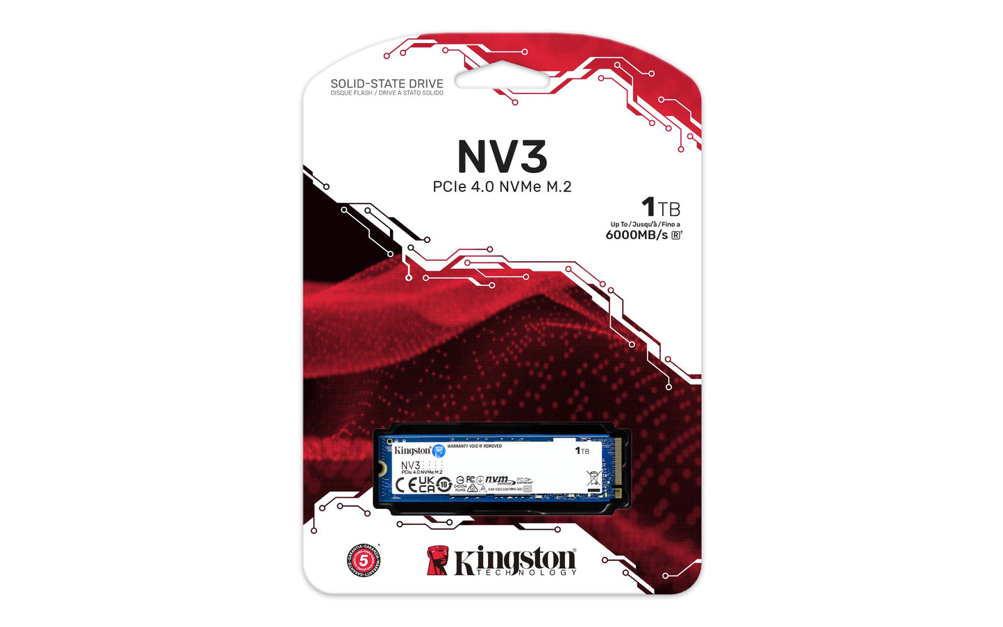 Kingston NV3 1TB M.2 2280 NVMe SSD | PCIe 4.0 Gen 4x4 | Up to 6000 MB/s | SNV3S/1000G 🍁 All In One Marketplace Canada