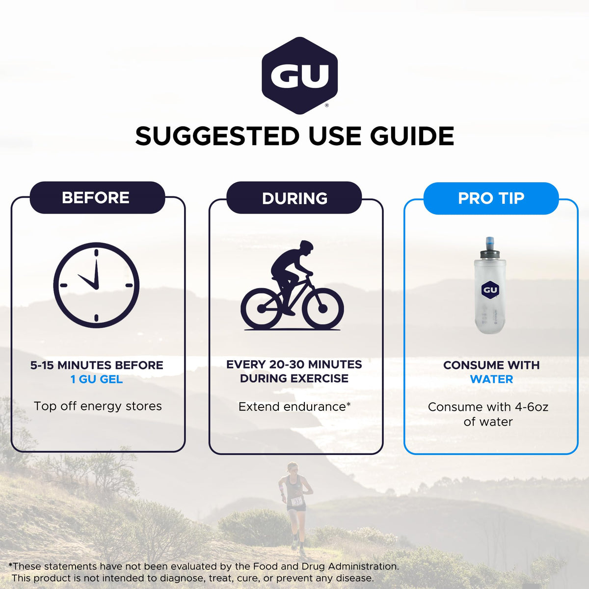 GU ENERGY Original Sports Nutrition Energy Gel, Vanilla Bean, 24-Count 🍁 All In One Marketplace Canada