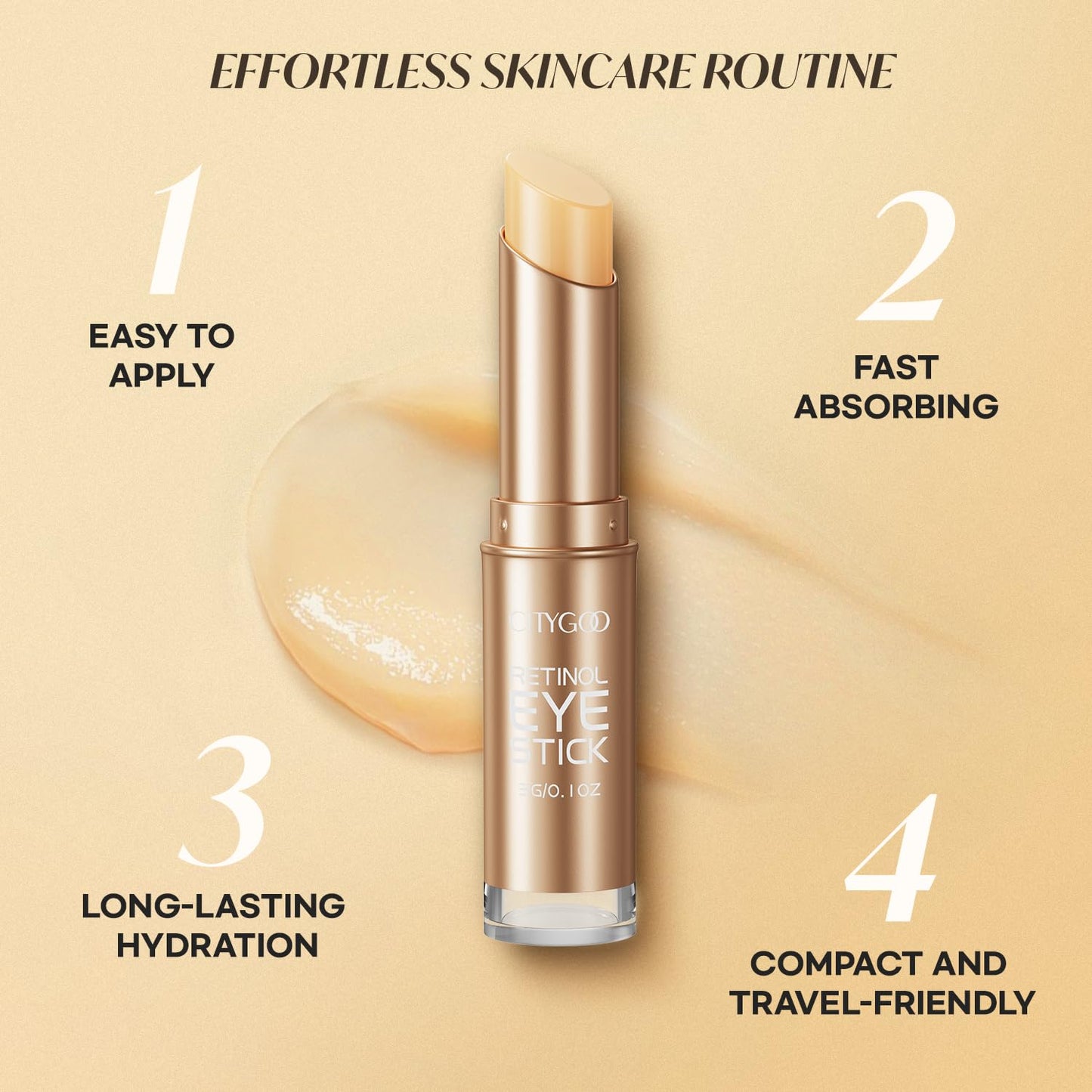 Retinol Eye Stick With Collagen, Hyaluronic Acid For Dark Circle, Wrinkles in 3-4 Weeks, Under Eye Cream Anti Aging, For Puffiness and Bags Reduces Fine Lines (Retinol Premium Gold Edition 3g) 🍁 All In One Marketplace Canada